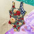 thumbnail image 6 of Girls One Piece Swimsuits Size 10-12 Swim Bikini Sets Patriotic American Flag Floral Print Summer Sleeveless Beach Vacation Happy Festival Bathing Suit Multicolor 2-3 Years, 6 of 6