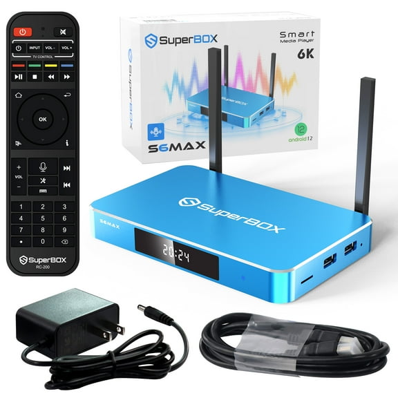 S6 MAX  Latest Model Super-Box-4GB RAM 64GB ROM,Super Bundle for S6 max,With Voice Remote Control,Upgrade Version With Time Shift,Parental Control