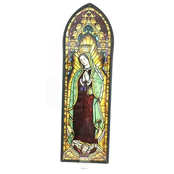Frank Lloyd Wright Devotion Our Lady Of Guadalupe Virgin Mary Stained Glass Art Wall Decor Or Flat Surface Display Spiritual Home Decorative