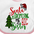 thumbnail image 4 of Inktastic Santa is Promoting Me to Big Sister Green Plaid Tree Girls Baby Bib, 4 of 4