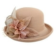 thumbnail image 2 of Womens Floral Round Top Fisherman Cap Casual Winter Style with Small Brim Design, 2 of 3