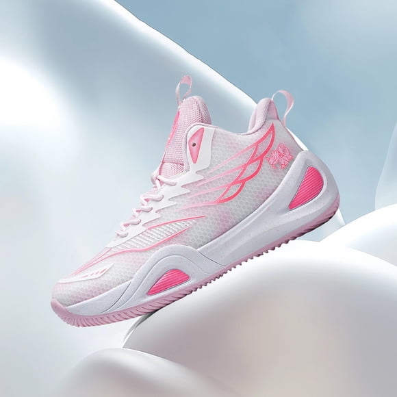 XIMIN High-Top Basketball ShoesWear-Resistant Graffiti Design Shoes Non Slip Fashion Sneakers Breathable Unisex-Adult Outdoor Sport Shoe for Womens Mens (9, Pink)