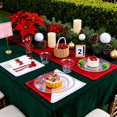 thumbnail image 4 of SUT 350 Pcs Red and Clear Plastic Dinnerware Set for 50 Guests, Include: 50 Dinner Plates, 50 Dessert Plates, 50 Pre Rolled Napkins With Silverware,, 4 of 8