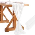 thumbnail image 1 of XINQIHANG White Chiffon Table Runner 2 Packs 27x120 Inches Romantic Rustic Wedding Table Runner 10ft Long Table Runners for Bridal Shower Decorations, 1 of 7