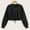 Black, variant on Hauaitttt Women Casual Solid Round Neck Long Sleeve Crop Top Sweatshirt Loose Strap Top Bunny Zip up Ladies Sweatshirt Tops Yoga Jacket Women Zip up Funnel Neck Sweatshirts Women Graphic Sweatshirt