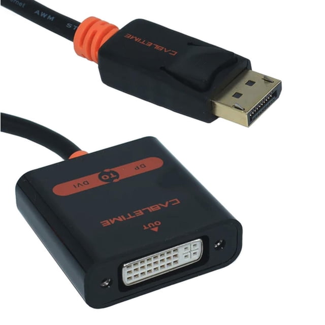 Adaptador DisplayPort A DVI 4K/30HZ DP1.2 OVALTECH OVDP-DVI Color negro. Peso del Producto .176kg. G
