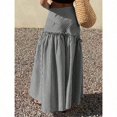 thumbnail image 5 of Black Striped High-Waist Tiered Maxi Skirt With Ruffled Waistband, 5 of 6