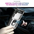 thumbnail image 4 of SaniMore Tri-layer Case for Samsung Galaxy Z Flip 4 6.7", 360° Rotating Holder/Kickstand Rugged PC Back + TPU Bumper Magnetic Car Mount Anti-fingerprint Anti-fall Heavy Duty Protective Case, Silver, 4 of 7