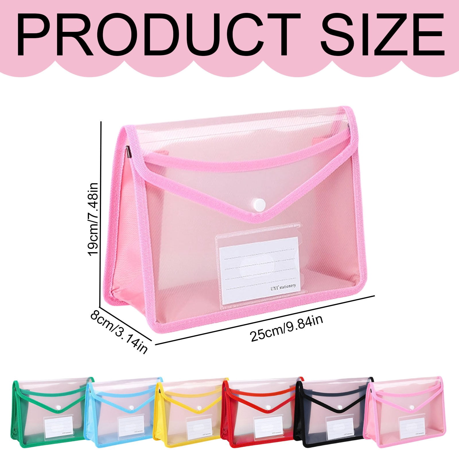 Plastic Expanding File Folder with Snap Closure,A5 Size,No Dividers,Large Capacity,9.84"×3.14"×7.48",1PC,Black