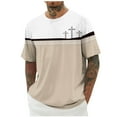thumbnail image 2 of COSFO Crew Neck Men's Shirts Cross Short Sleeve Casual Pullover Workout Loose Summer T Shirts for Man, 2 of 5