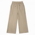 thumbnail image 4 of NIEWTR Girls Straight Leg Jogger Pants Baggy Fit Casual Lounge Sweatpants Elastic Waist with Pockets Comfortable Spring Pants（A01-Khaki,4-6 Years), 4 of 7