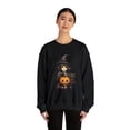 thumbnail image 3 of Teenage Witch with Cat and Pumpkin Unisex Heavy Blend™ Crewneck Sweatshirt, 3 of 7
