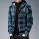 thumbnail image 2 of Suéter de punto tipo cárdigan a cuadros, sudaderas con capucha para hombre, camisetas azules, ropa de manga larga para hombre, ropa de otoño 100 % coreana, cálida y cálida para primavera X, 2 of 5