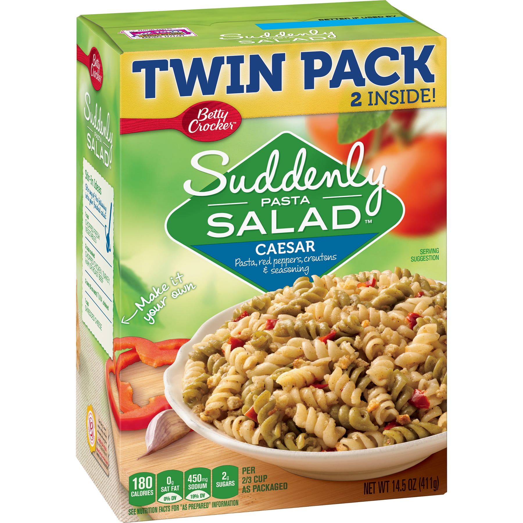 Suddenly Salad Caesar Pasta Salad Dry Meals Twin Pack 14.5 Oz Walmart