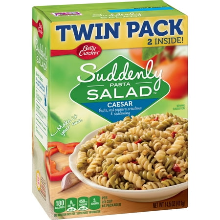 (3 Pack) Suddenly Salad Caesar Pasta Salad Dry Meals Twin Pack 14.5