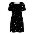 thumbnail image 4 of gakvbuo Summer Dresses For Women Plus Size Dress Casual Printed Tshirt Dresses Loose Short Sleeve Boho Beach Dress Crew Wedding Guest Dresses Sundresses Club Dresses, 4 of 8