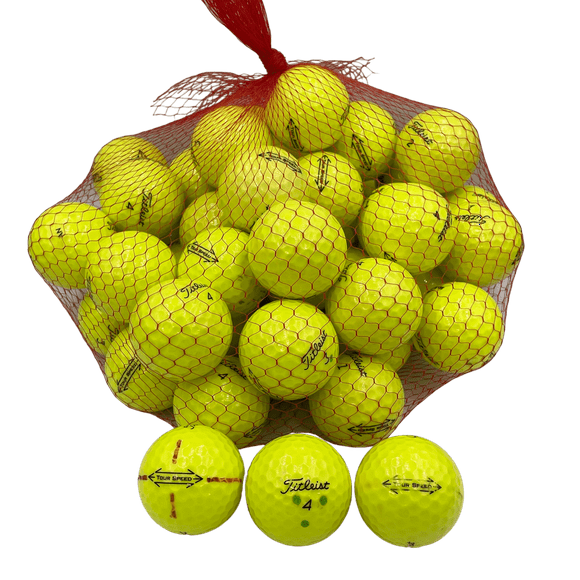 Golf Ball Planet - Tour Speed Yellow Recycled Golf Balls for Titleist (50 Pack, 4A / Near Mint)