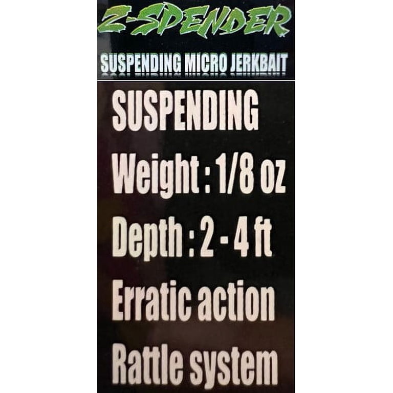 Eurotackle Z-Spender 2 Micro Jerkbait - Suspending Hard Lure For Crappie, Trout, Bass & Panfish