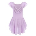 thumbnail image 2 of Oudiya Girls Shiny Ruffle Sleeve Ballet Leotard with Skirt Criss Cross Back Dance Outfit for Ballerina Kids 3-11Y, 2 of 8