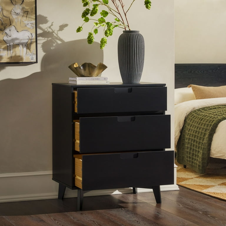 3 drawer dresser black wood Norah Dresser main image 1