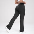 thumbnail image 2 of Resivox Women's High Waisted Cross Waist Yoga Pants - Fashionable Design with Flared Legs, Stretchy Fabric for Outdoor Sports & Casual Wear, Slim-Fit Black M, 2 of 6