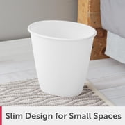 Sterilite Small Bathroom Trash Can, 1.5 Gallon Plastic Garbage Bucket Bin with No Lid, White