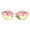 gold pink yellow, variant on Womens Oceanic Gradient Oversize Double Rim Goth Cat Eye Sunglasses Silver Smoke