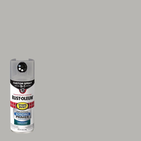 Rust-Oleum 384761-6PK Stops Rust Custom Spray 5-in-1 Universal Bonding Primer Spray, 12 oz, Flat Gray, 6 Pack