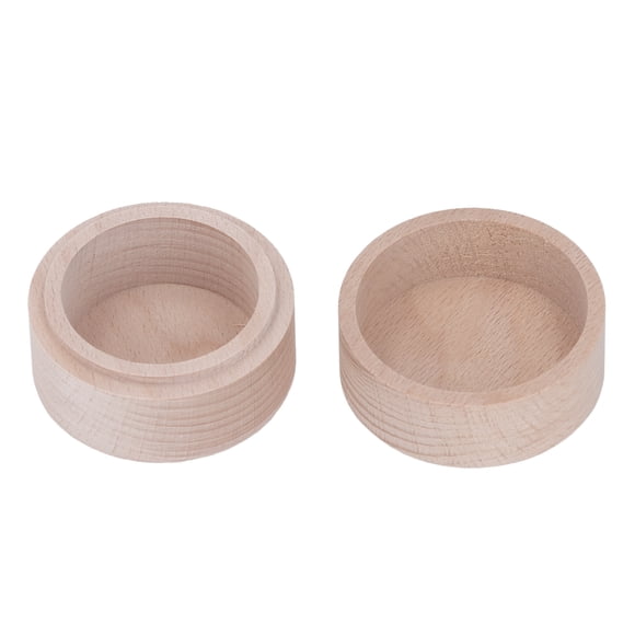 Small Jewelry Box, Premium Beech Small Portable Wooden Ring Box Sturdy Retro Style for Rings