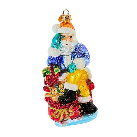 Christopher Radko Company 6.75In Gathering Gift Ideas, Glass, Ornament Santa Chimney 102090