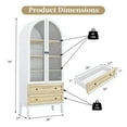 thumbnail image 4 of HLR 70" Tall Arched Bookshelf, Kitchen Pantry Storage Cabinet, 4-Tier Bookcase with 2 Doors for Living Room, Kitchen, Home Office, White, 4 of 6