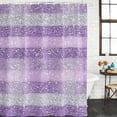 thumbnail image 2 of Purple Silvery Bathroom Shower Curtains with 12 Hooks Polyester Waterproof Shower Curtain for Stalls and Bathtubs Geometric Ombre Stripe Boho Sparkling Dot Decorative Bathroom Privacy Curtain 72"x72", 2 of 9