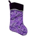 thumbnail image 2 of Northlight 20" Purple and Silver Glittered Floral Christmas Stocking with Shadow Velveteen Cuff, 2 of 6