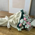 thumbnail image 3 of 43In Daisies Bouquet Blanket Handmade, Crochet Bouquet of Flowers Blanket, Romantic Soft and Lightweight Cute Unique Knitted Throw Blankets for Bed, Sofa or Home Decor (Green Pink), 3 of 9