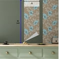 thumbnail image 5 of Ambesonne Floral Peel & Stick Wallpaper for Home, Roses Leaves Romantic Scene, 13"x36", Pale Brown and Soft Blue, 5 of 5