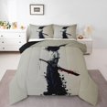 thumbnail image 2 of Erosebridal Anime Boy Bedding Queen Comforter Set, Japanese Style Down Comforter, Samurai Anime Decor, Reversible, 2 of 7