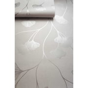 Holden Glistening Ginkgo Leaf Non-Pasted Wallpaper 396in x 20.8in Silver