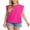 Pink, variant on Women's Top Cap Sleeve Summer Blouses Casual Crew NecK Solid Color Women's Tanks Black L