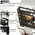 thumbnail image 2 of 3-Tiers Wine Rack[No Assembly Required]Wall Mounted, 39"Floating Bar Shelves with Wine Glass Holder for Liquor Bottles Metal Industrial Display Shelf for Kitchen Bar, 2 of 7