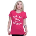 thumbnail image 4 of Bibles Then Brunch Funny Religious Womens Fitted Plus Size Graphic Tee Brisco Brands 3X, 4 of 5