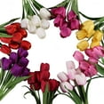 thumbnail image 6 of Lierteer 9 Heads Artificial Flowers Fake Tulips Plastic Plants For Wedding Home Decor Pink, 6 of 8