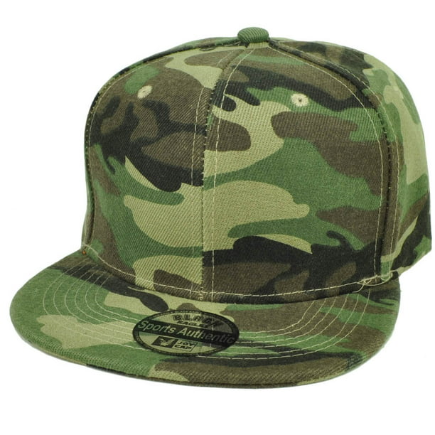 Green Camouflage Camo Pattern Blank Solid Hat Cap Snapback Flat Bill ...