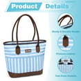 thumbnail image 4 of Tirrinia Insulated Large Cooler Lunch Bag 16-Can with Shoulder Strap, Blue Stripe Pattern, 4 of 8