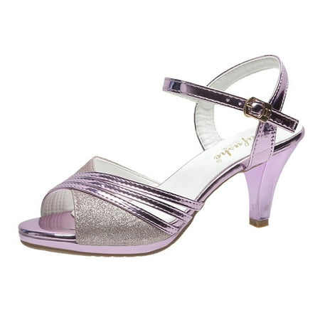 

British Low Heel Sandals Ankle Strappy Non-slip Peep-toe Shoes for Party Outfit Cloth Matching