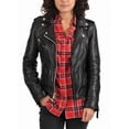 thumbnail image 2 of Luis Leather Women's Black Lambskin Leather Moto Biker Jacket – Slim Fit Motorcycle Style Outerwear, 2 of 4