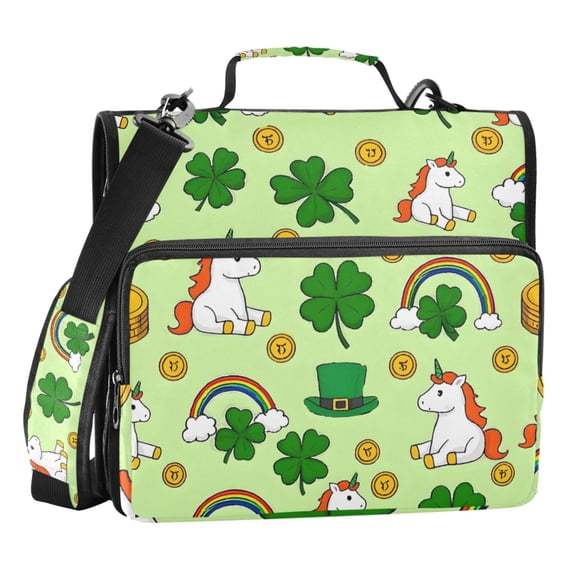 ALAZA Zipper Binder Unicorn and Rainbow 3 Ring Trapper Keeper File Folder Organizer Bag