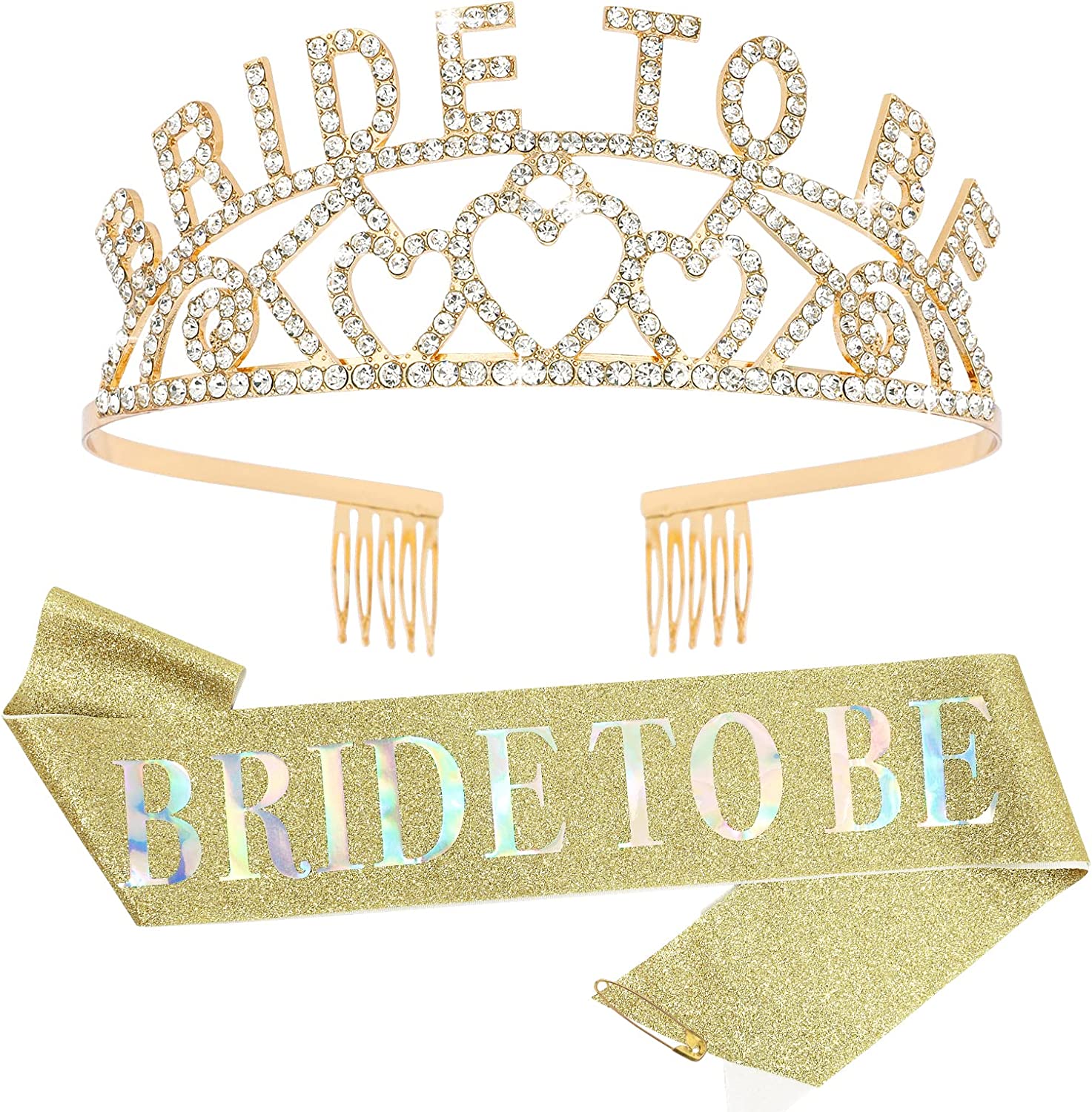 Bride To Be Sash & Bride Crown, JLMMEN STORE Bridal Shower Decorations Bride To Be Gifts