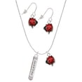 thumbnail image 1 of Delight Jewelry Guardian Angel Bar Red Lucky Ladybug Necklace and Dangle Earrings Set, 1 of 6
