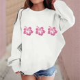 thumbnail image 2 of MEZZALL Chandail en Molleton Graphique pour Enfants Fille Col Rond Manches Longues Imprimé Floral, Blanc, 9-10 Ans, 2 of 4