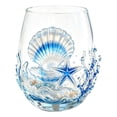 thumbnail image 2 of CuiLiyq 2D Printed Sea Creatures Stemless Wine Glass, Coastal Beach Themed Drinking Tumbler, Nautical Decor Glassware for Water, Wine, Cocktails, Unique Housewarming Gift for Sea Lovers, 2 of 8